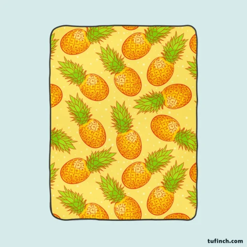 Colorful Ripe Pineapple Fleece Blanket 1