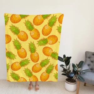 Colorful Ripe Pineapple Fleece Blanket