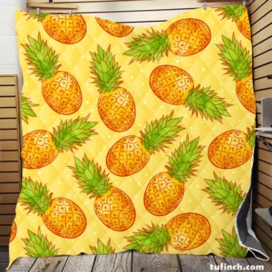 Colorful Ripe Pineapple Quilt Blanket