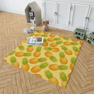 Colorful Ripe Pineapple Rug 1