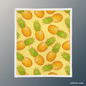 Colorful Ripe Pineapple Sherpa Fleece Blanket 1