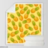 Colorful Ripe Pineapple Sherpa Fleece Blanket