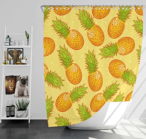 Colorful Ripe Pineapple Shower Curtain