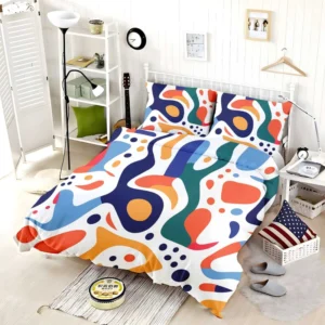 Colorful Shapes Design With Patterns Bedding Set