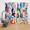 Colorful Shapes Design With Patterns Curtain