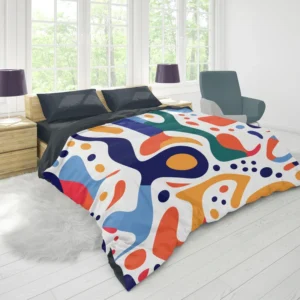 Colorful Shapes Design With Patterns Duvet Cover 1