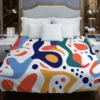 Colorful Shapes Design With Patterns Duvet Cover