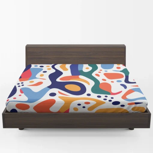 Colorful Shapes Design With Patterns Fitted Sheet 1