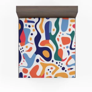 Colorful Shapes Design With Patterns Fitted Sheet