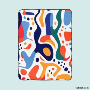 Colorful Shapes Design With Patterns Fleece Blanket 1