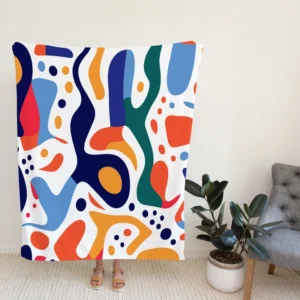 Colorful Shapes Design With Patterns Fleece Blanket