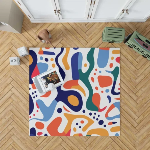 Colorful Shapes Design With Patterns Rug