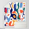 Colorful Shapes Design With Patterns Sherpa Fleece Blanket