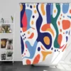 Colorful Shapes Design With Patterns Shower Curtain