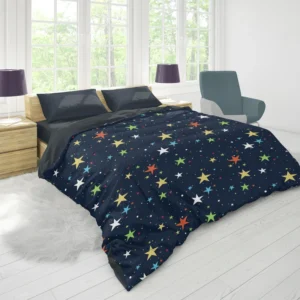 Colorful Starry Night Pattern Duvet Cover 1