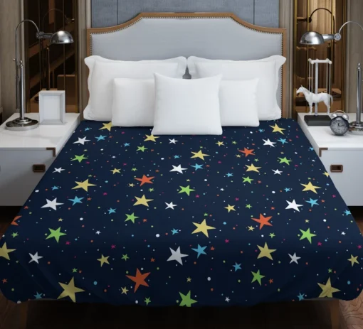 Colorful Starry Night Pattern Duvet Cover