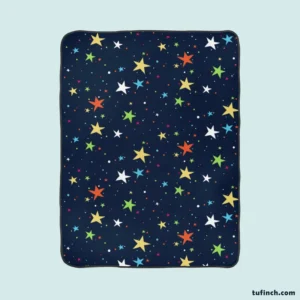 Colorful Starry Night Pattern Fleece Blanket 1