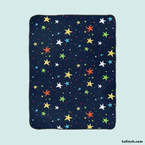 Colorful Starry Night Pattern Fleece Blanket 1