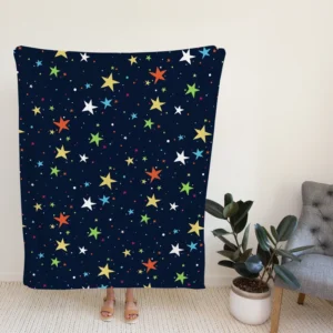 Colorful Starry Night Pattern Fleece Blanket