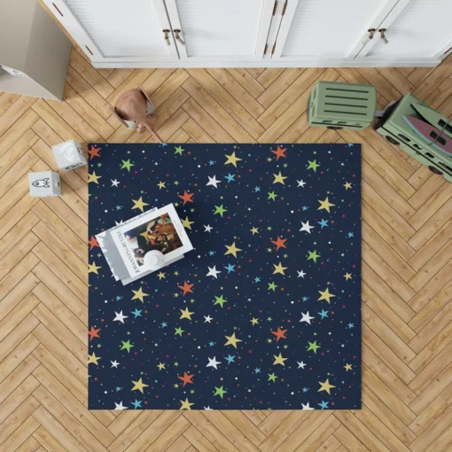 Colorful Starry Night Pattern Rug