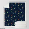 Colorful Starry Night Pattern Sherpa Fleece Blanket