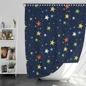 Colorful Starry Night Pattern Shower Curtain