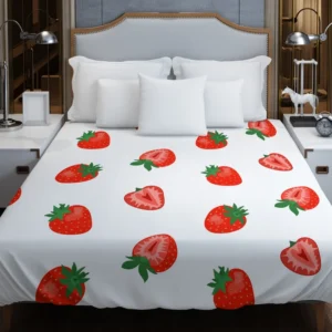 Colorful Strawberries Pattern Duvet Cover