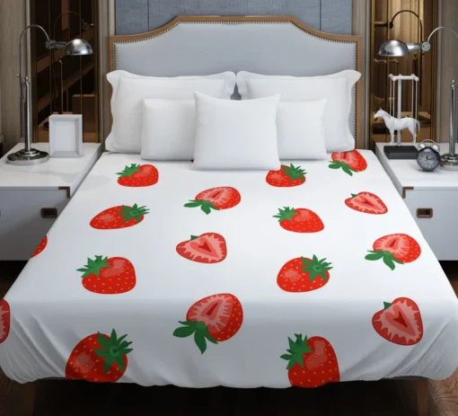 Colorful Strawberries Pattern Duvet Cover