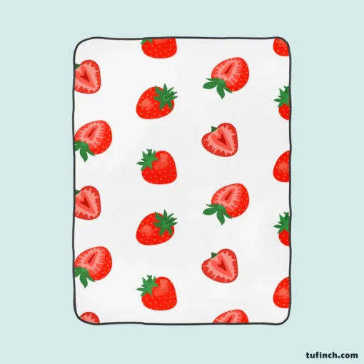 Colorful Strawberries Pattern Fleece Blanket 1