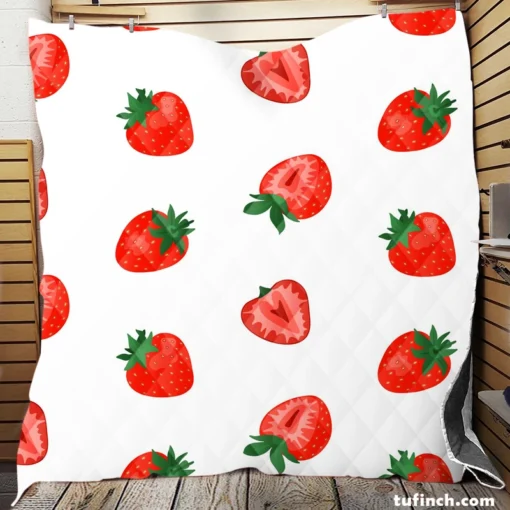 Colorful Strawberries Pattern Quilt Blanket