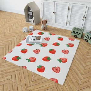 Colorful Strawberries Pattern Rug 1