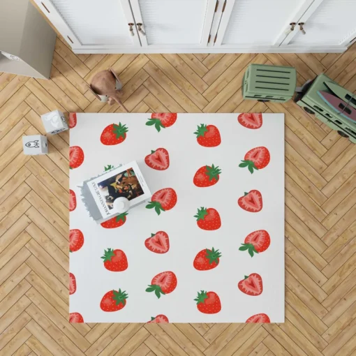 Colorful Strawberries Pattern Rug