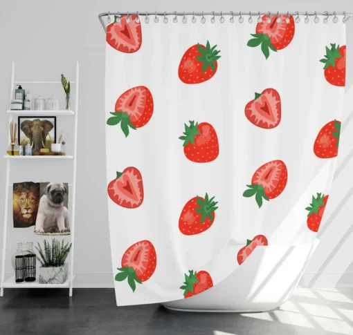 Colorful Strawberries Pattern Shower Curtain