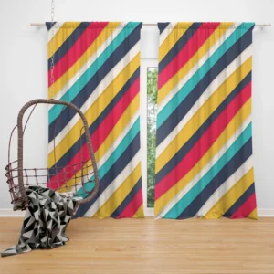 Colorful Stripes Pattern Design Curtain