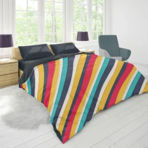 Colorful Stripes Pattern Design Duvet Cover 1