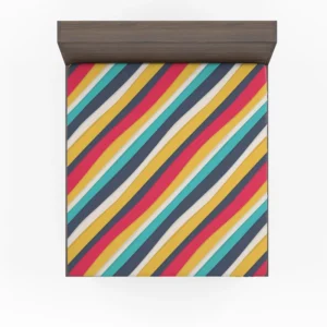 Colorful Stripes Pattern Design Fitted Sheet