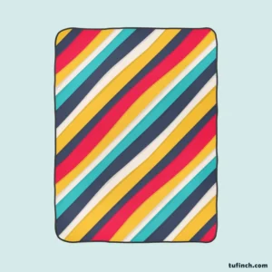 Colorful Stripes Pattern Design Fleece Blanket 1