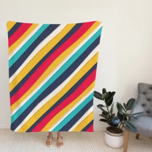 Colorful Stripes Pattern Design Fleece Blanket