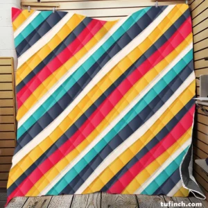 Colorful Stripes Pattern Design Quilt Blanket