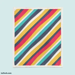 Colorful Stripes Pattern Design Sherpa Fleece Blanket 1