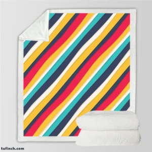 Colorful Stripes Pattern Design Sherpa Fleece Blanket