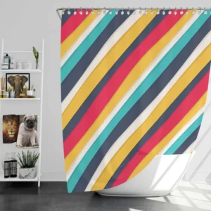 Colorful Stripes Pattern Design Shower Curtain