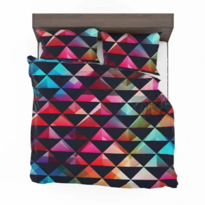 Colorful Triangle On Black Bedding Set 2