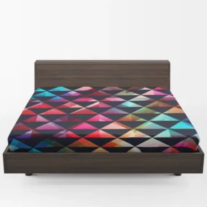 Colorful Triangle On Black Fitted Sheet 1