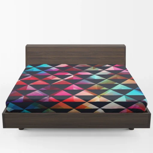 Colorful Triangle On Black Fitted Sheet 1