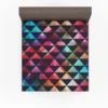 Colorful Triangle On Black Fitted Sheet