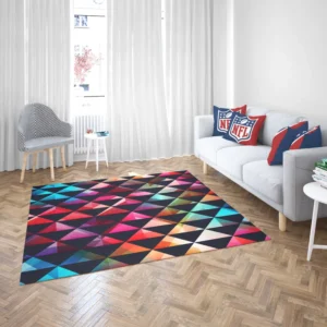 Colorful Triangle On Black Rug 2