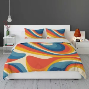 Colorful Waves Doodle Pattern Bedding Set 2