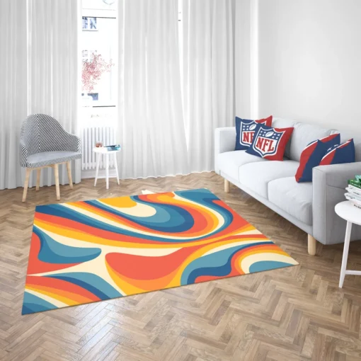 Colorful Waves Doodle Pattern Rug 2