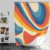 Colorful Waves Doodle Pattern Shower Curtain